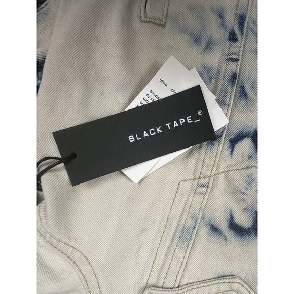 Black Tape Brand White Blue Tie Dye Jean Denim‎ Jacket Women’s Small - Picture 4 of 6